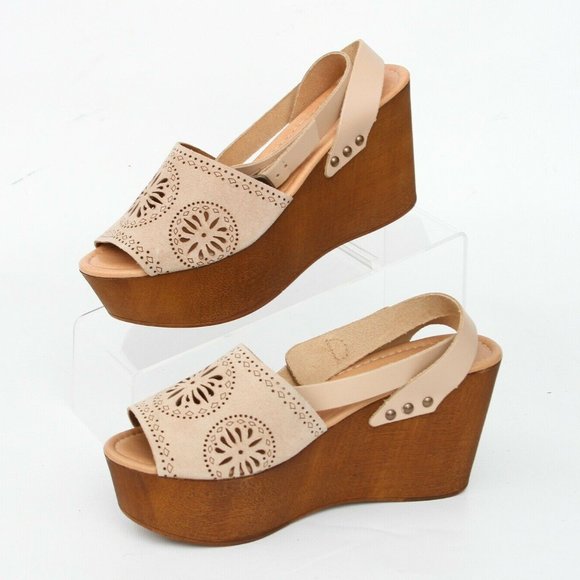 Seychelles Shoes - Seychelles Platform Wedge  Ankle Wrap Sandals 7